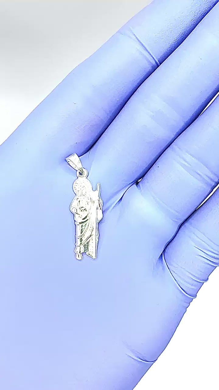 .925 sterling silver small St. Jude pendant